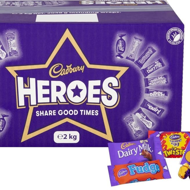Cadbury Heroes 2 Kg (Pack of 2) Chocolate Bulk Sharing Box, Milk Chocolates Individually Wrapped,