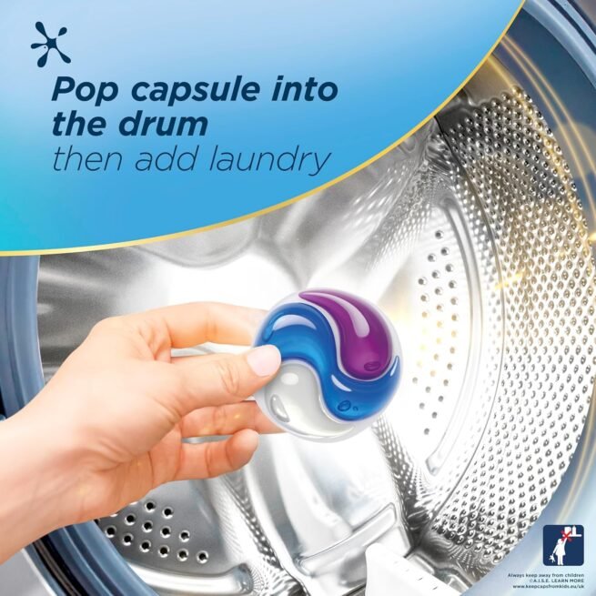 Persil Non Bio 3 in 1 Washing Capsules laundry capsules gentle next to sensitive skin for outstanding stain removal in quick & cold washes 48 washe,3pk