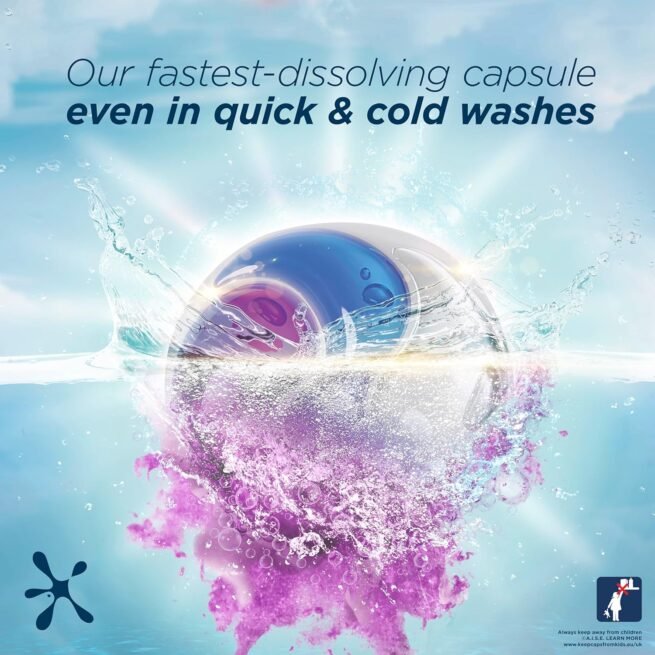 Persil Non Bio 3 in 1 Washing Capsules laundry capsules gentle next to sensitive skin for outstanding stain removal in quick & cold washes 48 washe,3pk